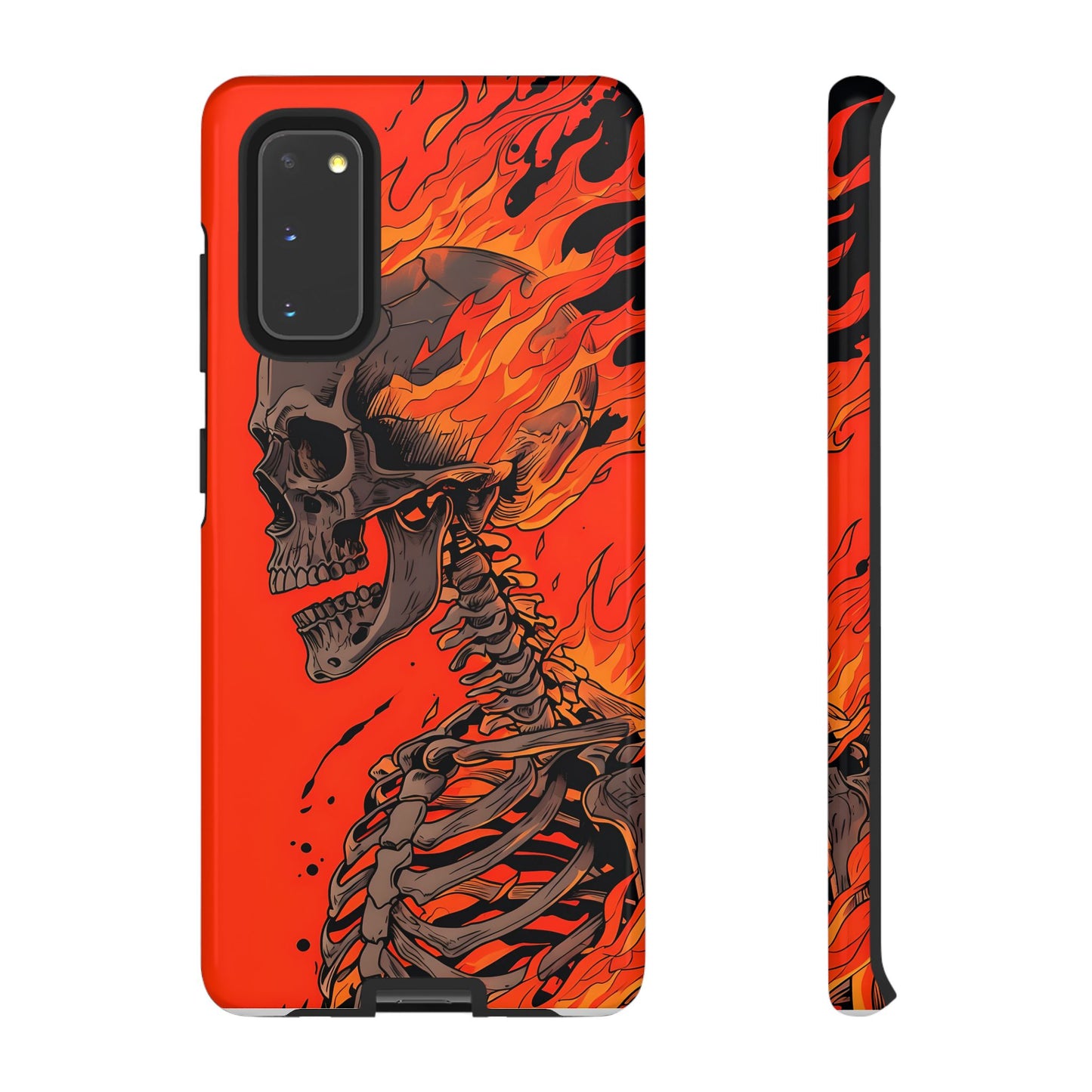 Flaming Skeleton Phone Case - Tough & Stylish Protection