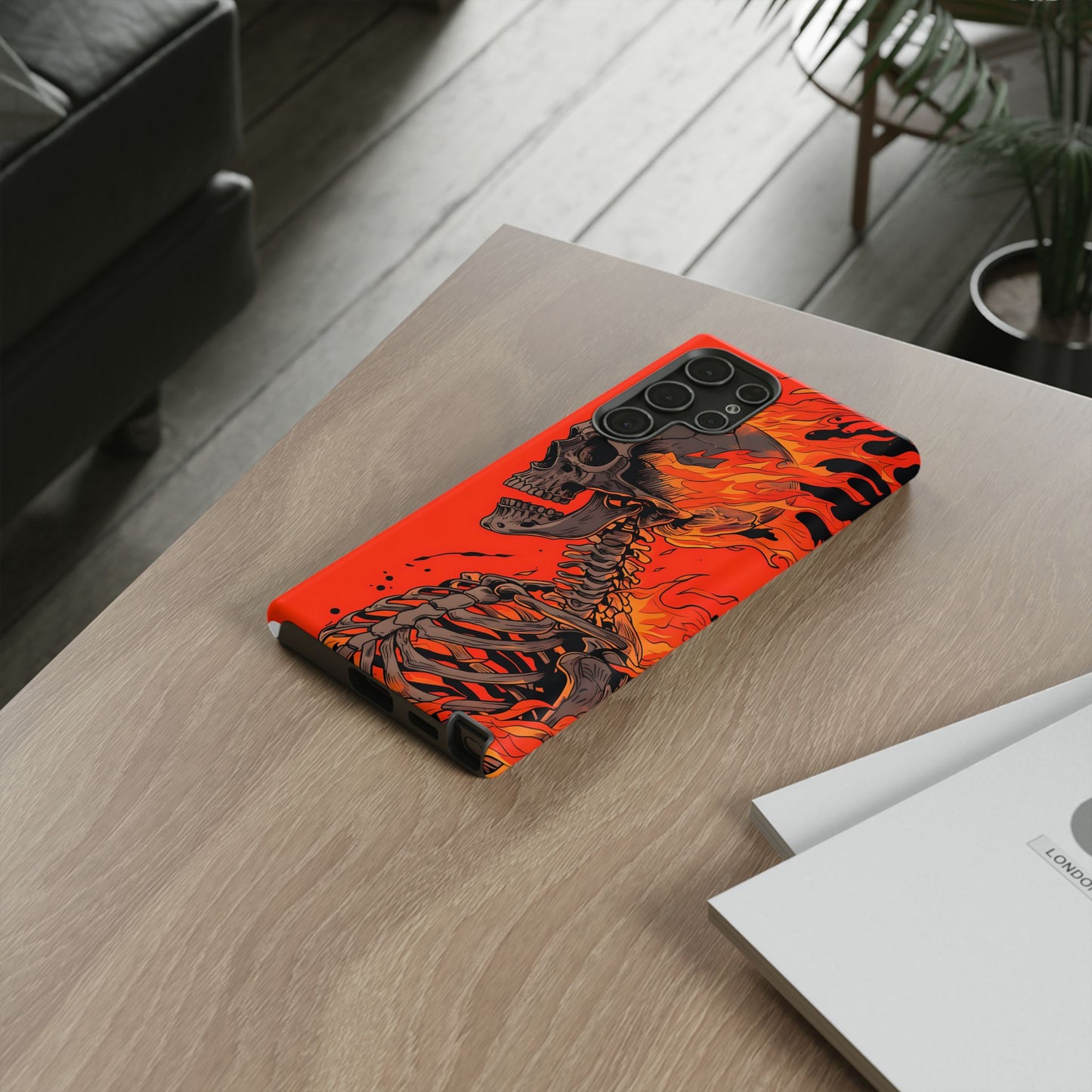 Flaming Skeleton Phone Case - Tough & Stylish Protection