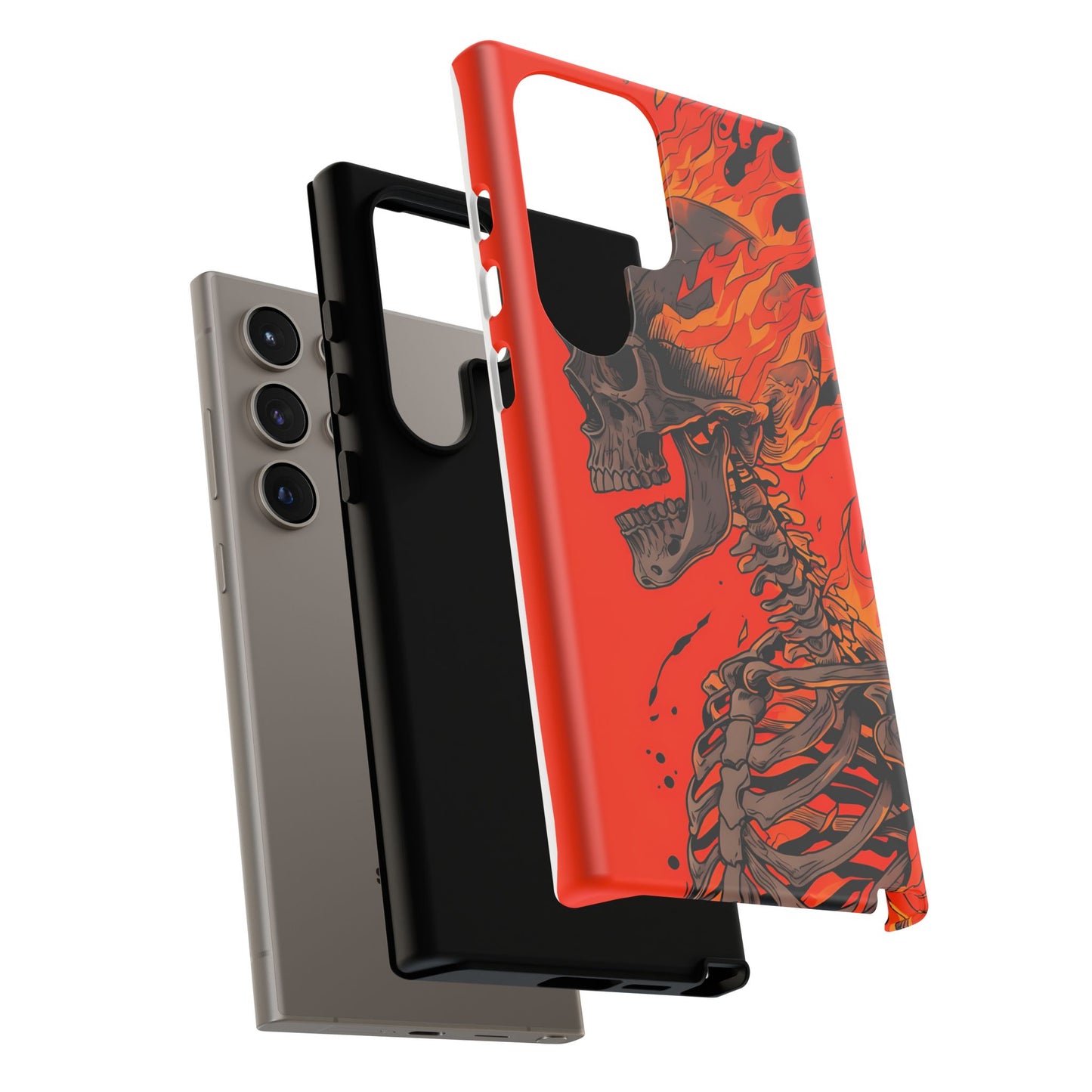 Flaming Skeleton Phone Case - Tough & Stylish Protection