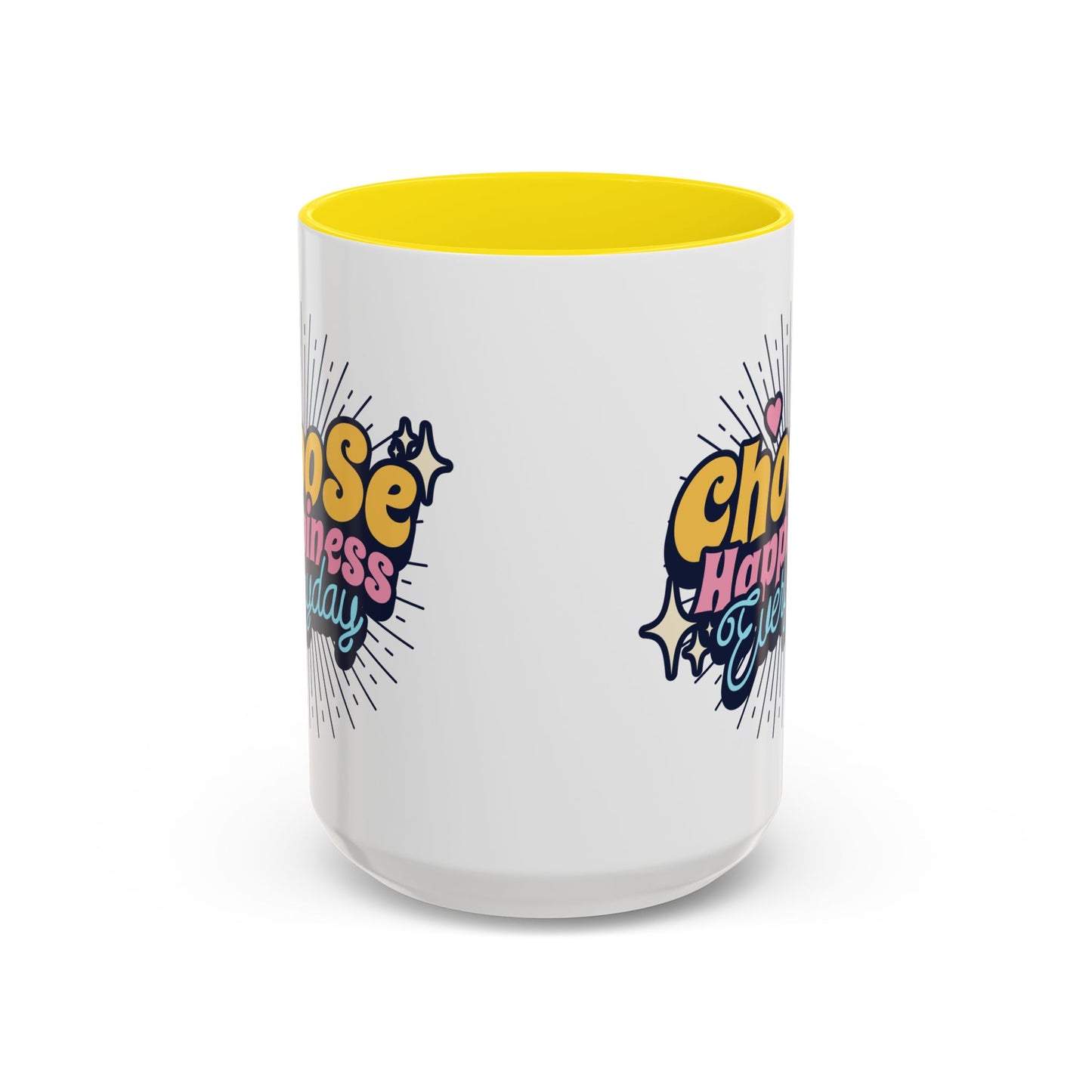Choose Happiness Everyday 15oz Coffee Mug - Colorful Ceramic Cup for Positive Vibes