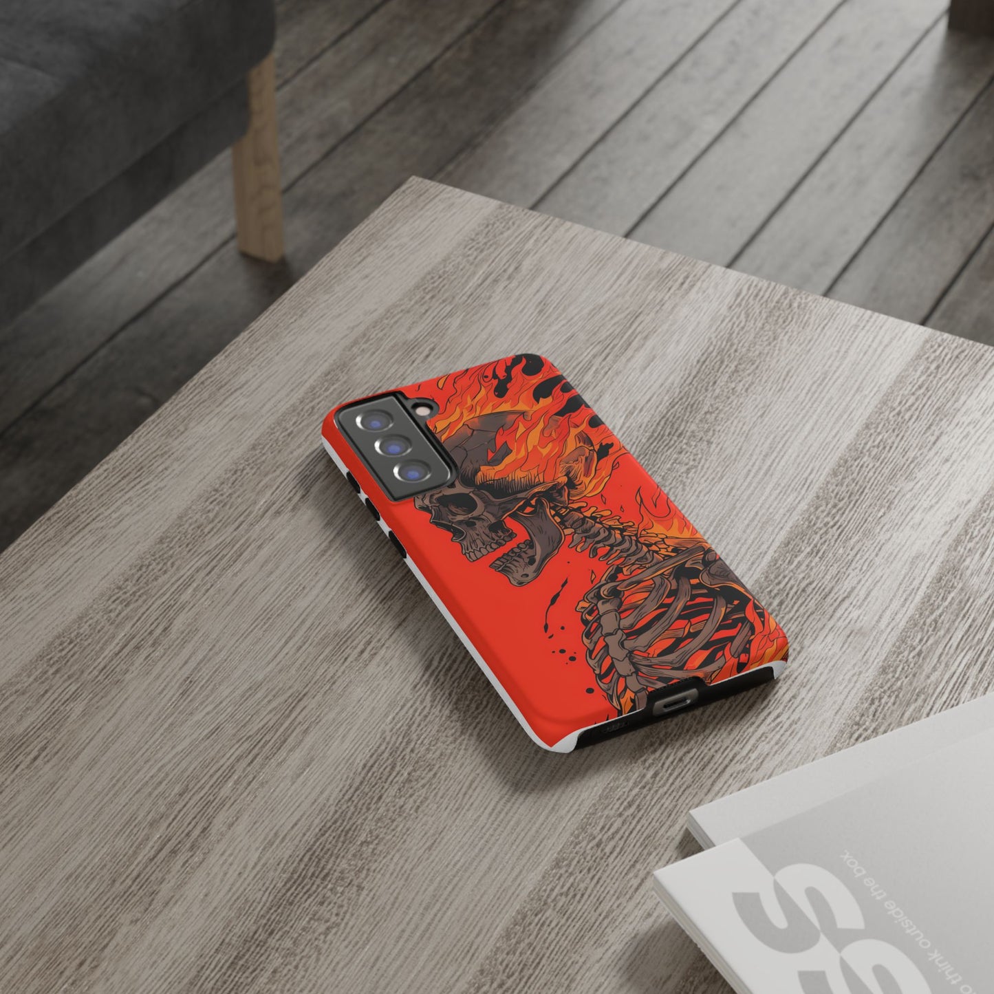 Flaming Skeleton Phone Case - Tough & Stylish Protection