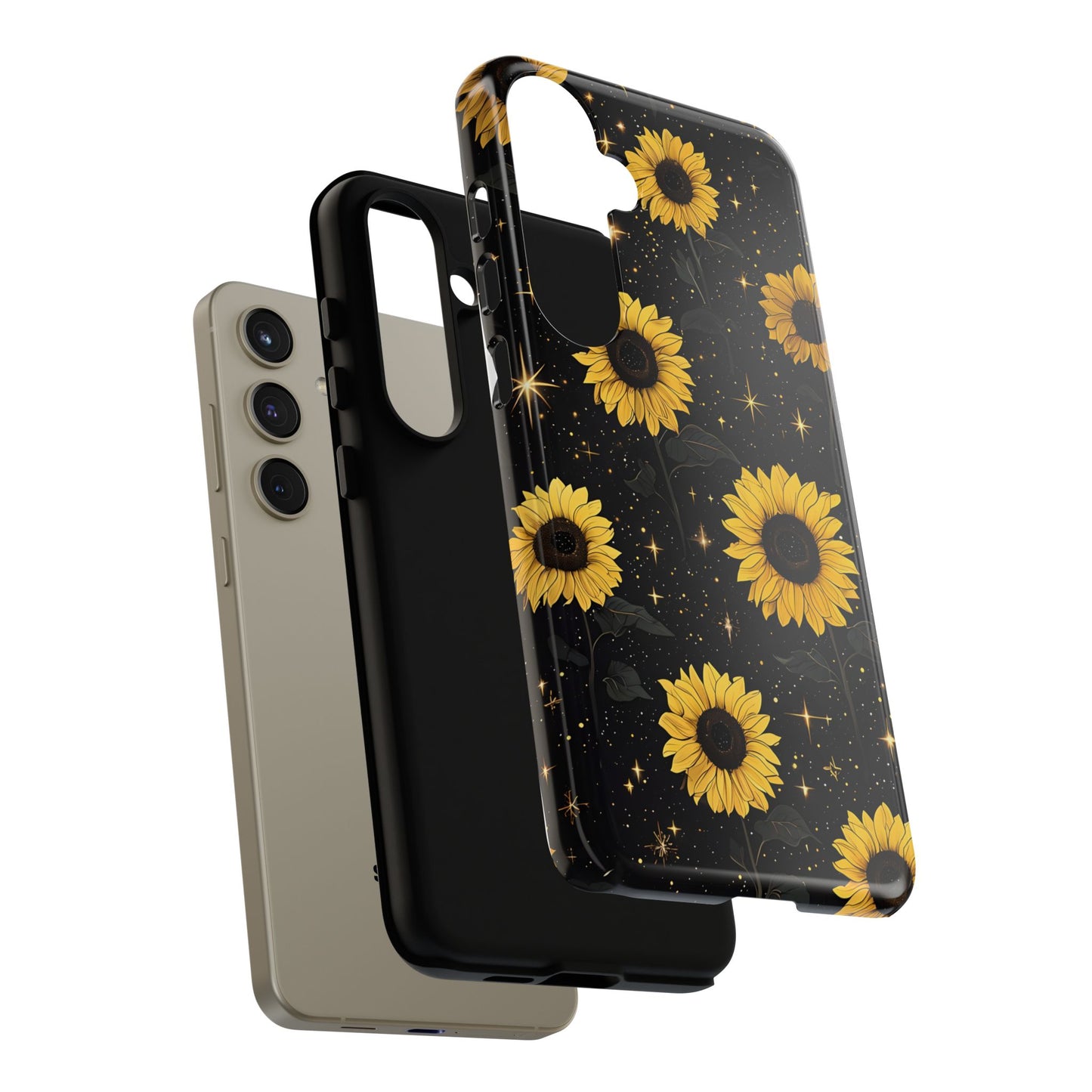Sunflower Galaxy Tough Case - Durable Phone Cover with Floral Design