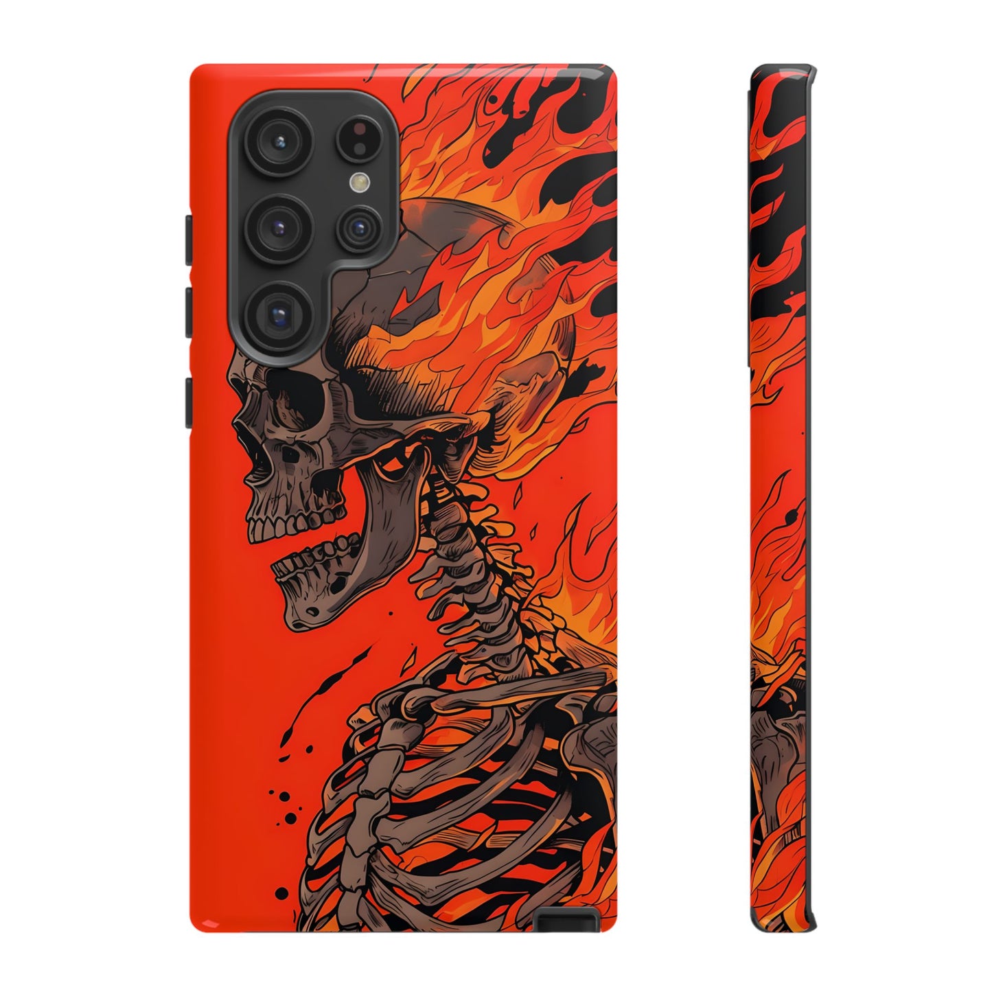 Flaming Skeleton Phone Case - Tough & Stylish Protection