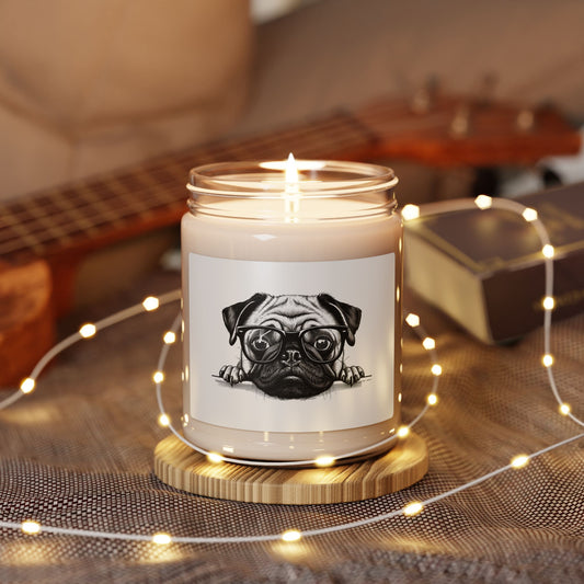 Pug Lover's Scented Soy Candle - 9oz, Sweet Aroma for Pet Enthusiasts