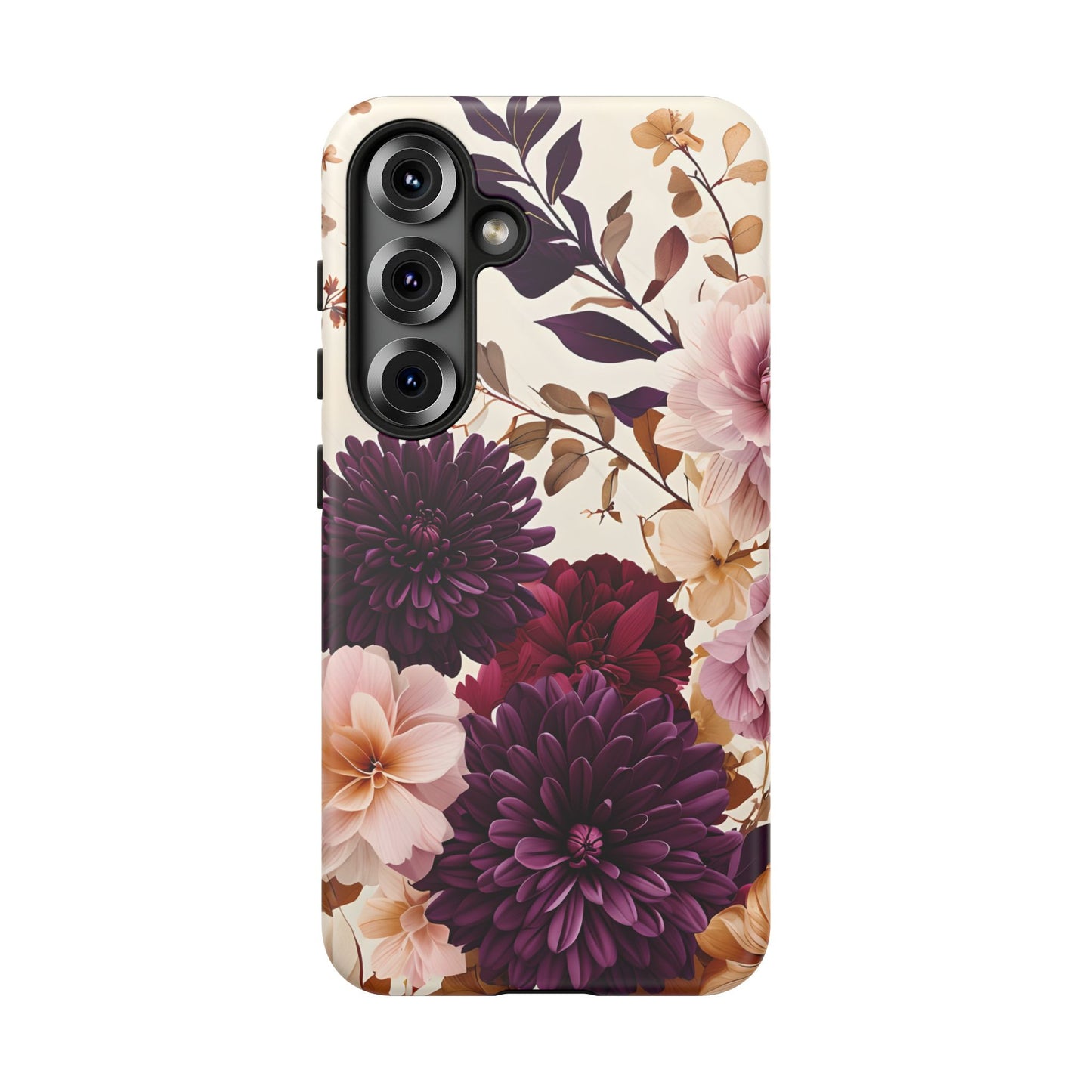 Floral Tough Phone Case - Elegant Design for iPhones & Androids