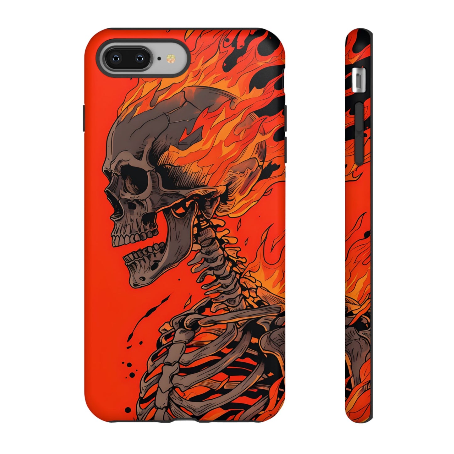 Flaming Skeleton Phone Case - Tough & Stylish Protection