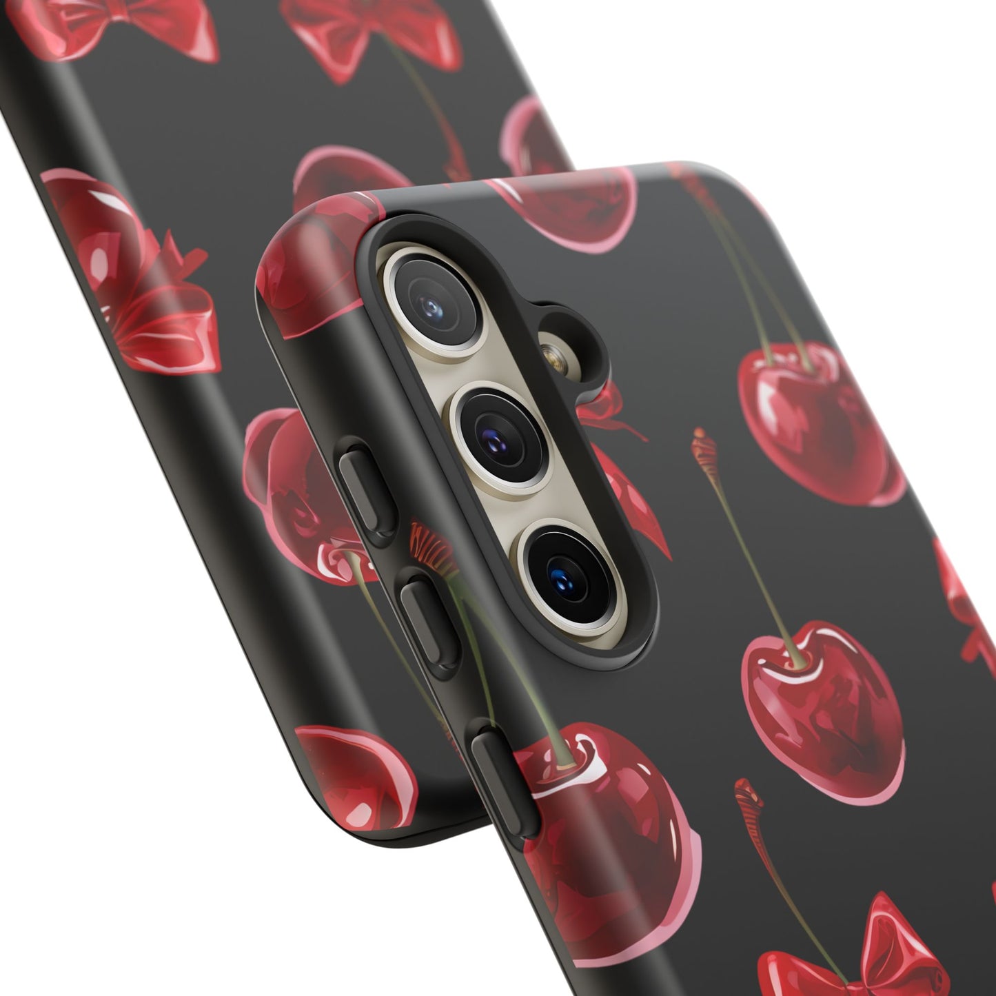 Coquette-Cherry Print Tough Phone Case - Stylish & Durable Protection