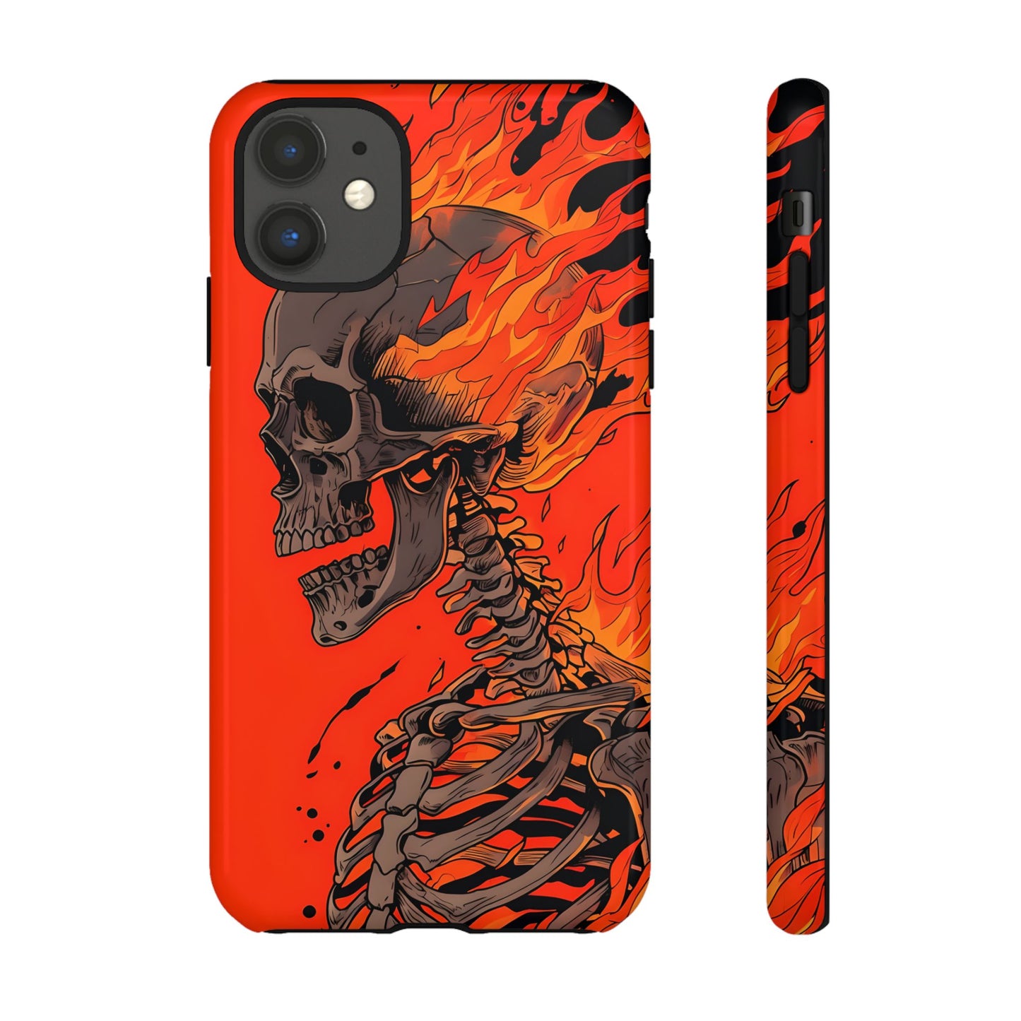 Flaming Skeleton Phone Case - Tough & Stylish Protection