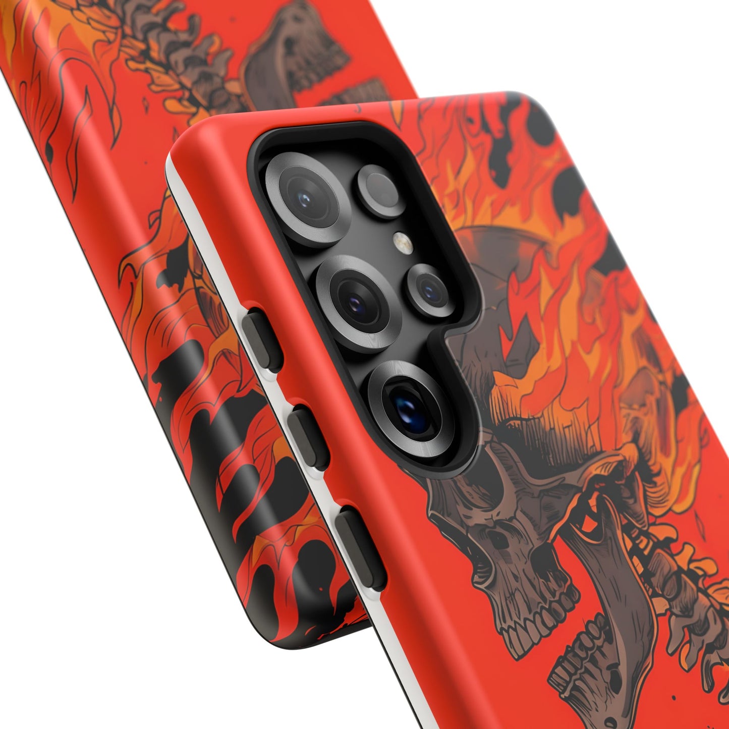 Flaming Skeleton Phone Case - Tough & Stylish Protection