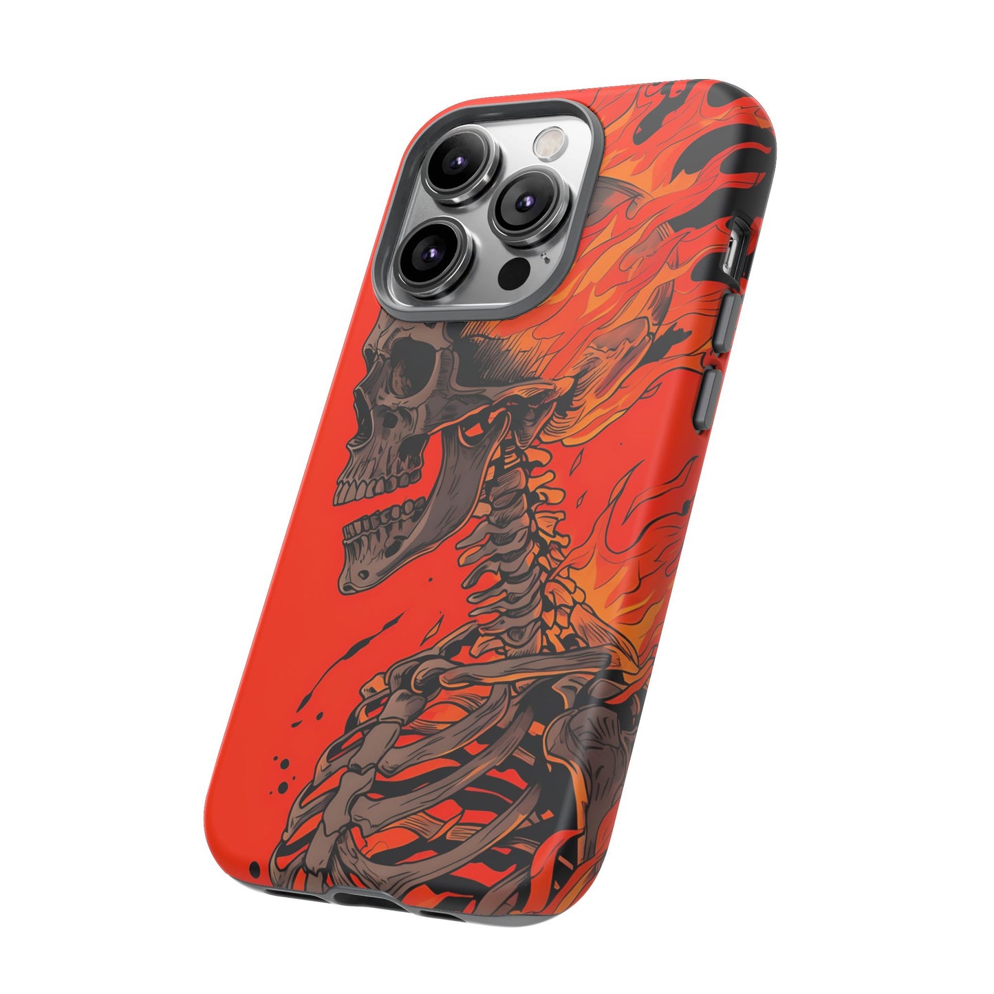 Flaming Skeleton Phone Case - Tough & Stylish Protection