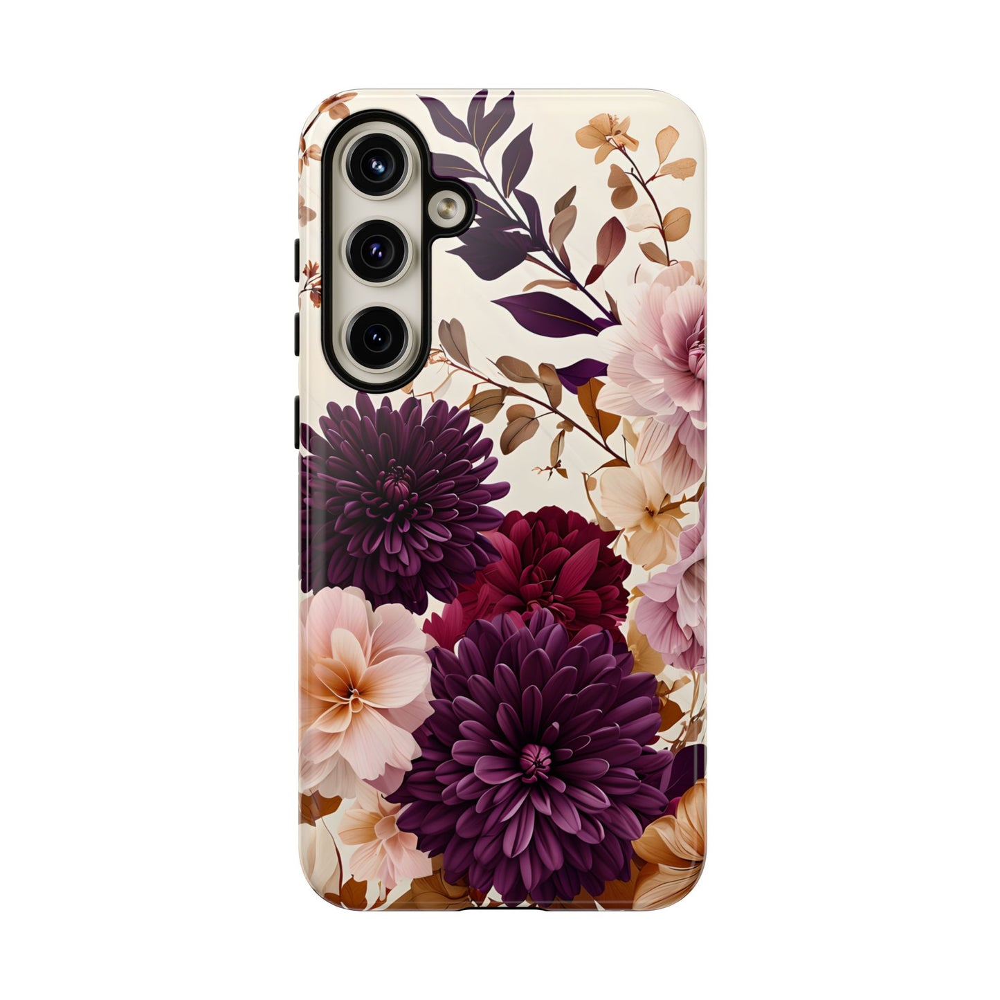 Floral Tough Phone Case - Elegant Design for iPhones & Androids
