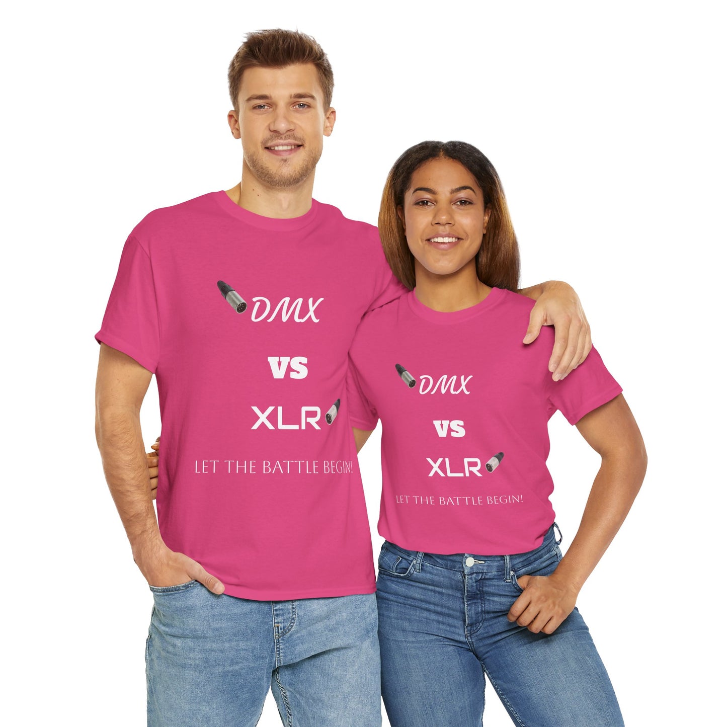 DMX vs XLR Battle Graphic Unisex Heavy Cotton Tee