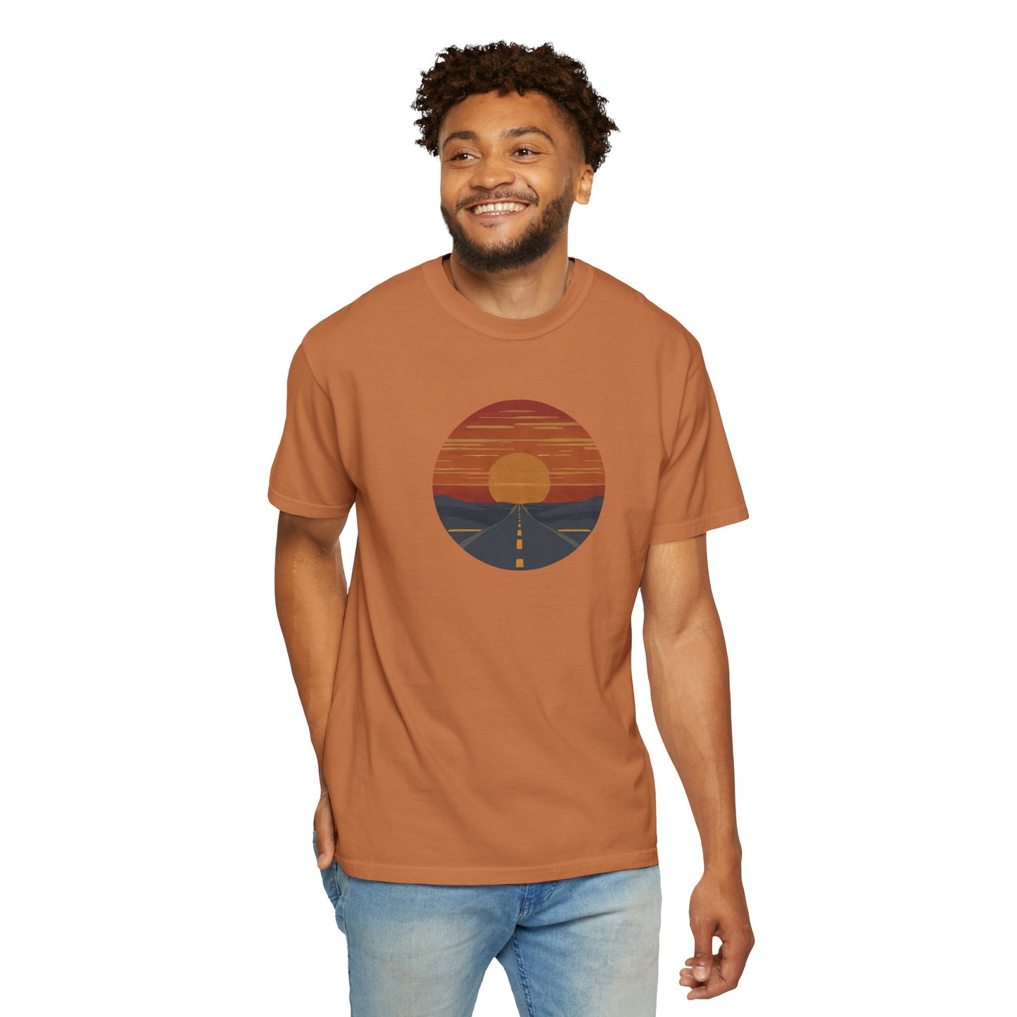 Sunset Road Unisex Garment-Dyed T-Shirt - Perfect for Nature Lovers